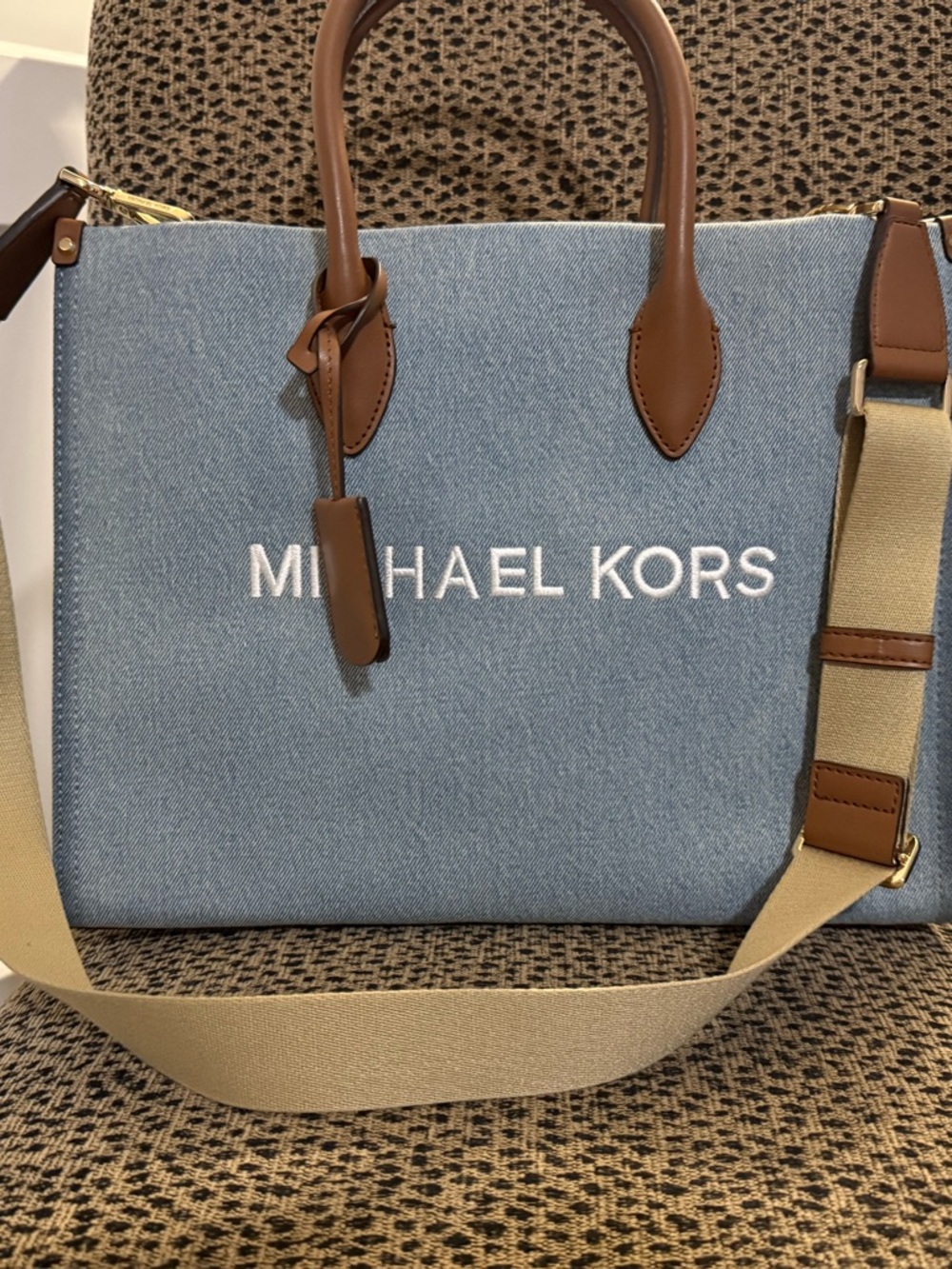 Michael Kors Mirella Medium Denim Tote Bag